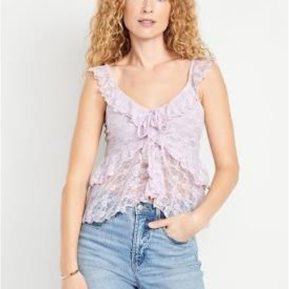Old Navy Light Purple Lace Tank Top NWOT